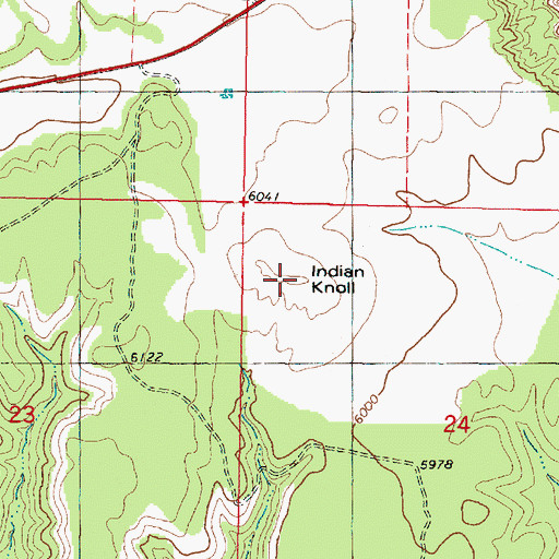 Topographic Map of Indian Knoll, UT
