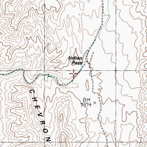 Topographic Map of Indian Pass, UT