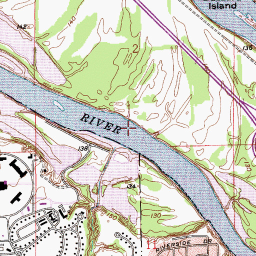 Topographic Map of Three Chutes Bar, AL