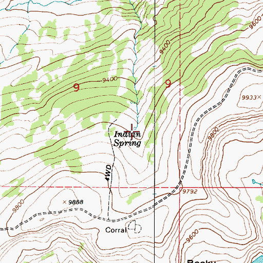 Topographic Map of Indian Spring, UT