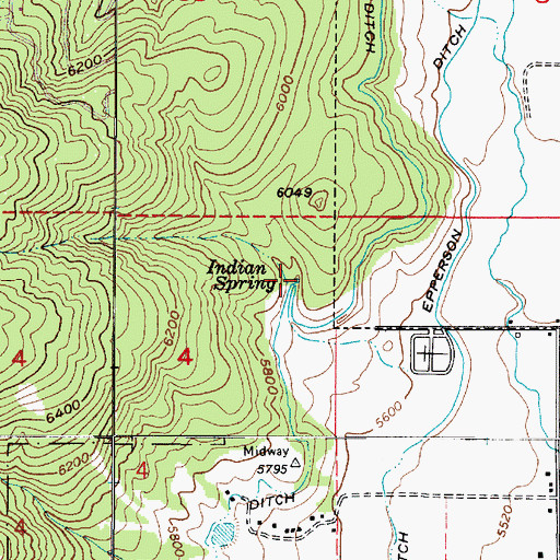 Topographic Map of Indian Spring, UT