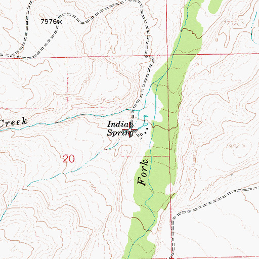 Topographic Map of Indian Spring, UT