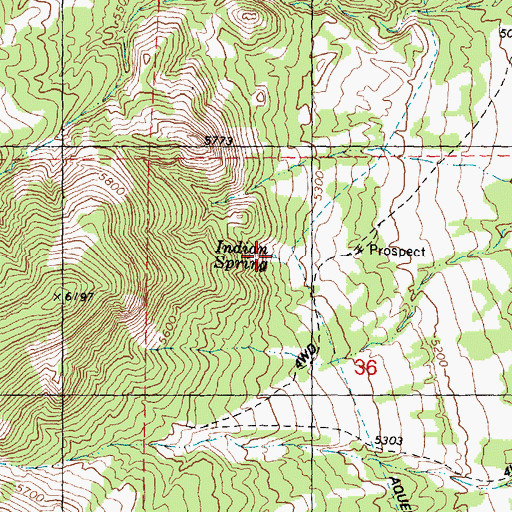 Topographic Map of Indian Spring, UT