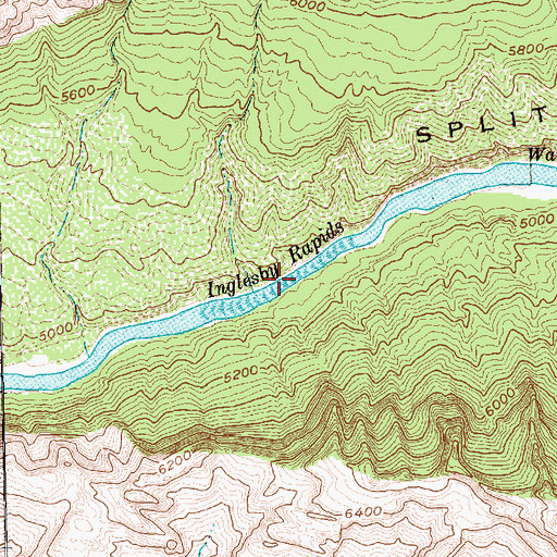 Topographic Map of Inglesby Rapids, UT