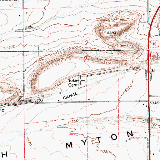Topographic Map of Ioka Cemetery, UT