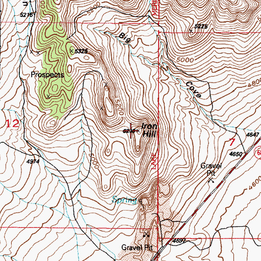 Topographic Map of Iron Hill, UT