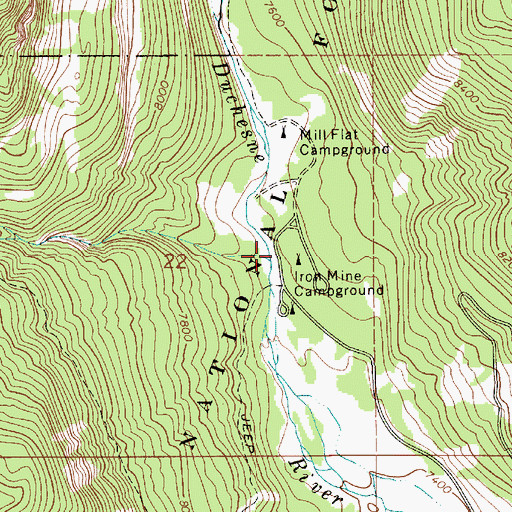Topographic Map of Iron Mine Creek, UT