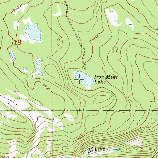 Topographic Map of Iron Mine Lake, UT