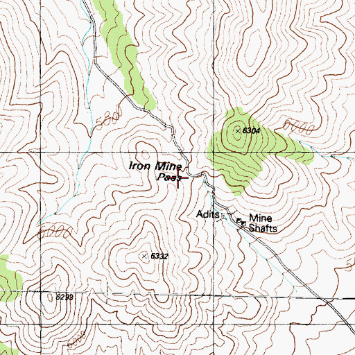Topographic Map of Iron Mine Pass, UT
