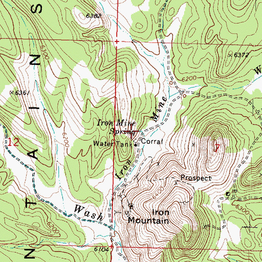 Topographic Map of Iron Mine Spring, UT