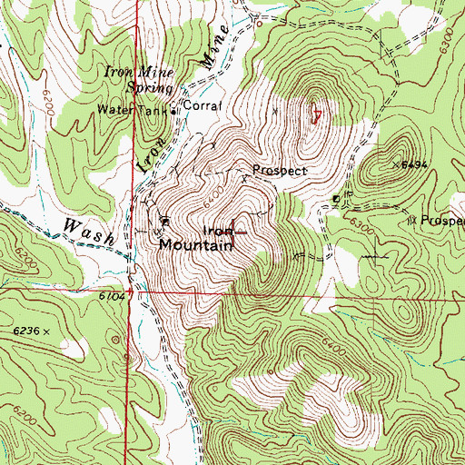 Topographic Map of Iron Mountain, UT