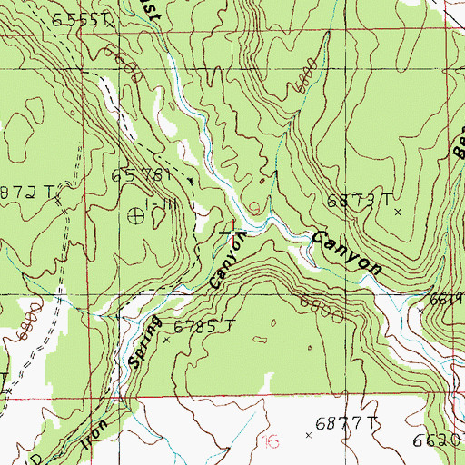 Topographic Map of Iron Spring Canyon, UT