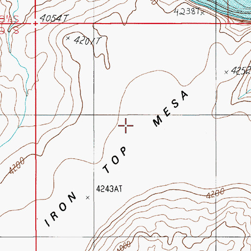 Topographic Map of Iron Top Mesa, UT