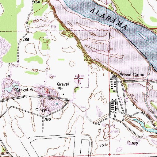 Topographic Map of Towassa Water Pollution Control Plant, AL