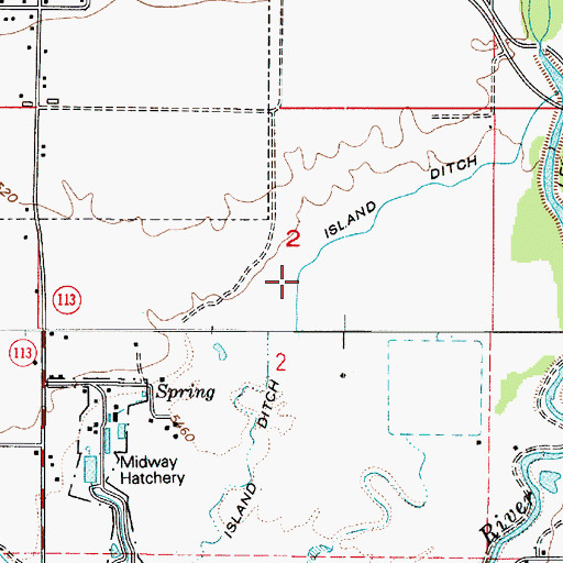 Topographic Map of Island Ditch, UT