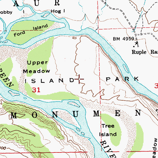 Topographic Map of Island Park, UT