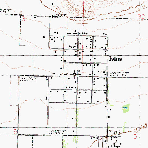 Topographic Map of Ivins, UT