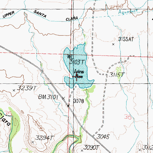 Topographic Map of Ivins Reservoir, UT