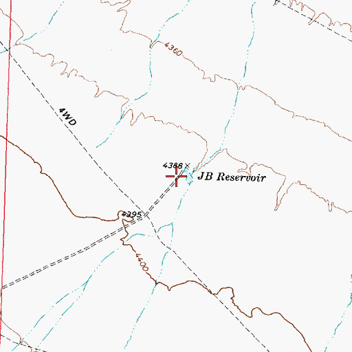 Topographic Map of JB Reservoir, UT