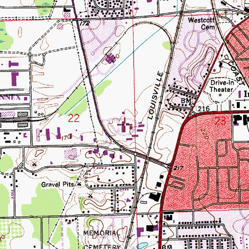 Topographic Map of Trenholm State Technical College, AL