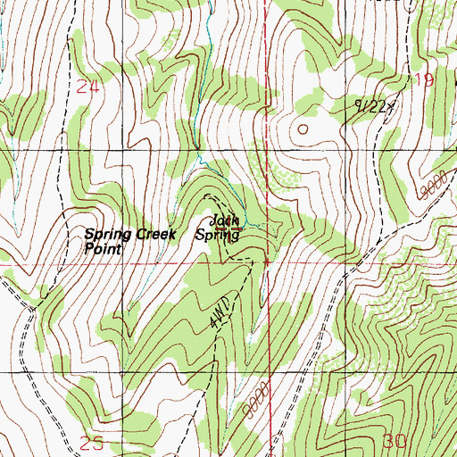 Topographic Map of Jack Spring, UT