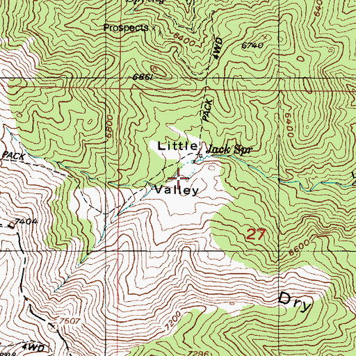 Topographic Map of Jack Spring, UT