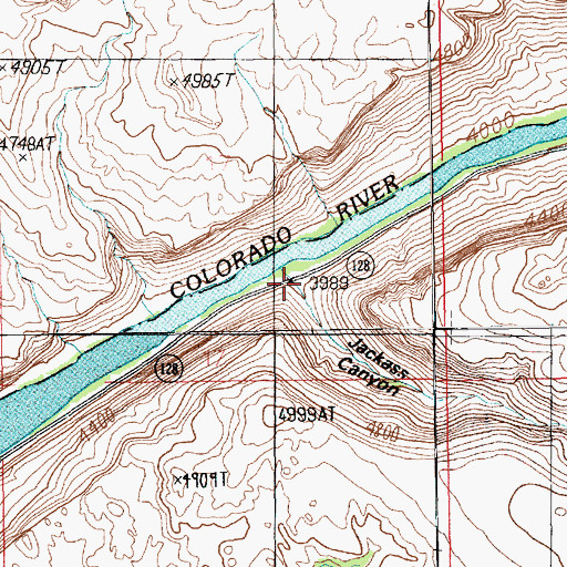 Topographic Map of Jackass Canyon, UT
