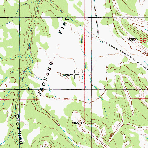 Topographic Map of Jackass Flat, UT