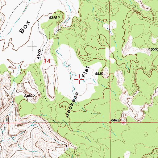 Topographic Map of Jackass Flat, UT