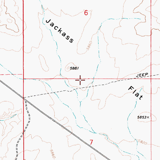 Topographic Map of Jackass Flat, UT