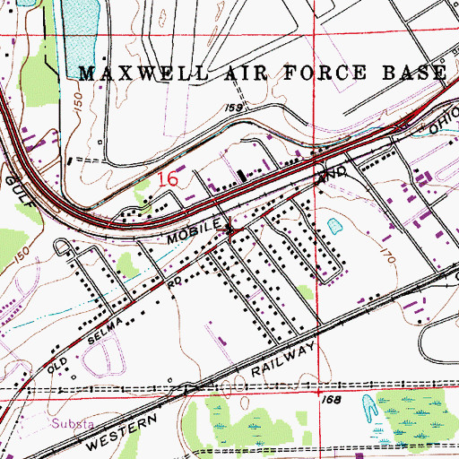 Topographic Map of Trinity Baptist Church, AL