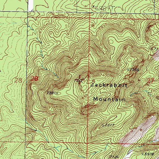 Topographic Map of Jackrabbit Mountain, UT