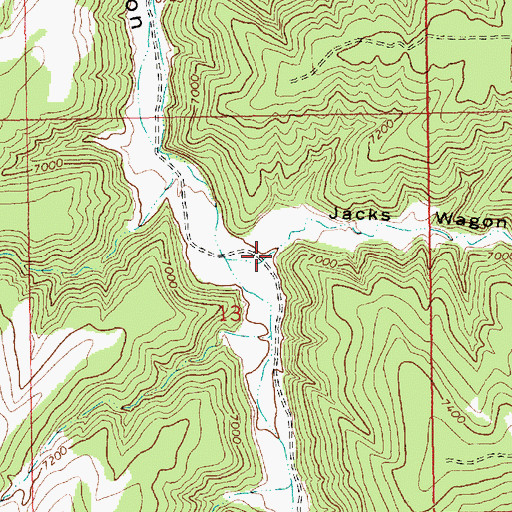 Topographic Map of Jacks Wagon Road Canyon, UT