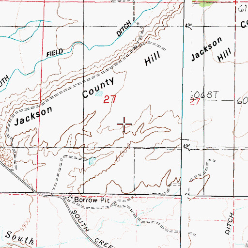 Topographic Map of Jackson County Hill, UT