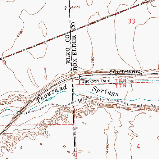 Topographic Map of Jackson Dam, UT