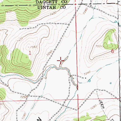 Topographic Map of Jackson Draw, UT