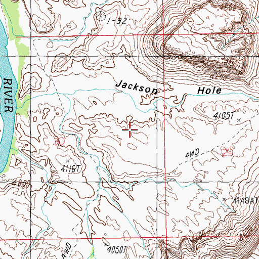 Topographic Map of Jackson Hole, UT