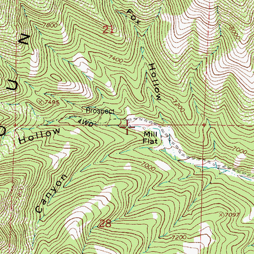 Topographic Map of Jackson Hollow, UT
