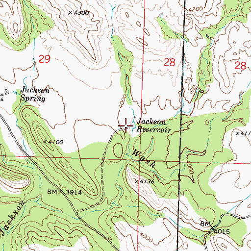 Topographic Map of Jackson Reservoir, UT