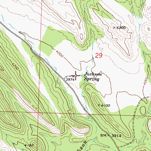 Topographic Map of Jackson Spring, UT