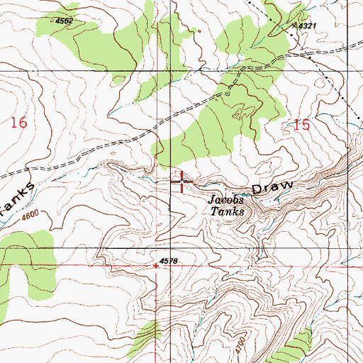 Topographic Map of Jacobs Tanks, UT