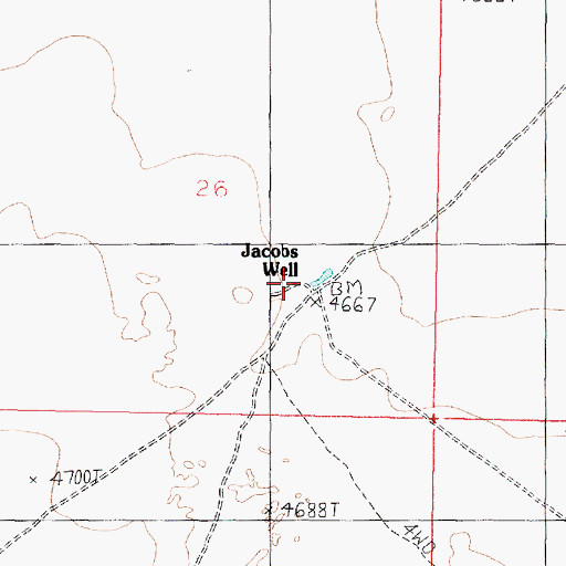 Topographic Map of Jacobs Well, UT