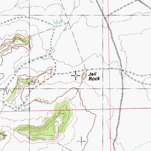 Topographic Map of Jail Rock, UT