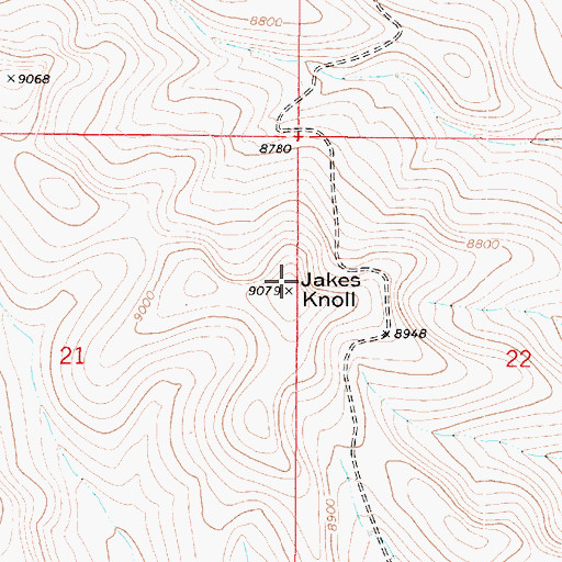 Topographic Map of Jakes Knoll, UT