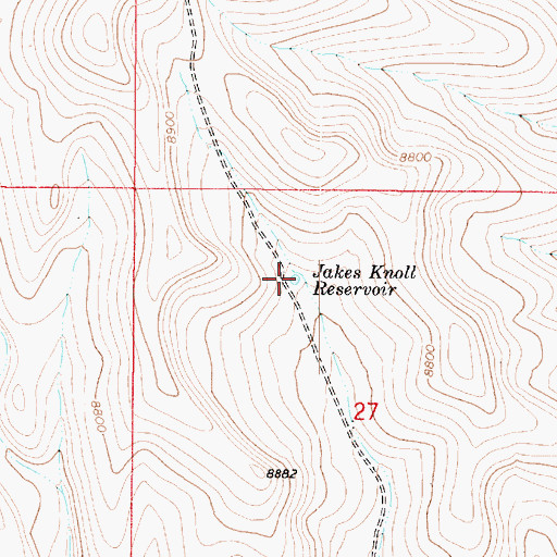 Topographic Map of Jakes Knoll Reservoir, UT