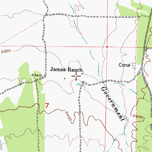 Topographic Map of James Ranch, UT