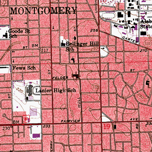 Topographic Map of Trinity Presbyterian Church, AL