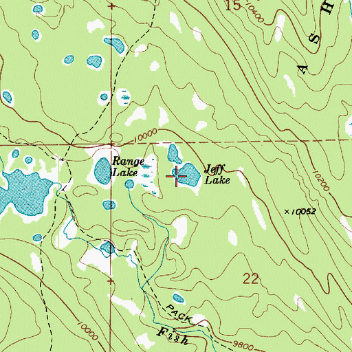 Topographic Map of Jeff Lake, UT