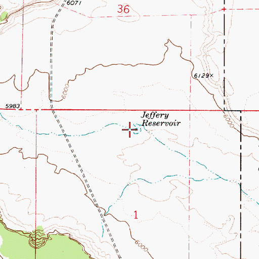 Topographic Map of Jeffery Reservoir, UT