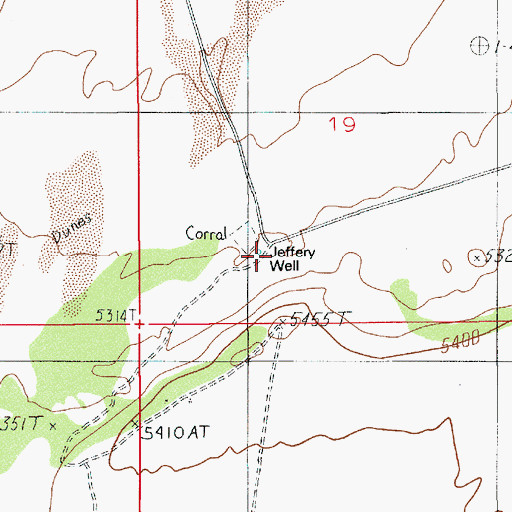 Topographic Map of Jeffery Well, UT